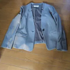 NATURAL BEAUTY BASIC ノーカラージャケット L グレー