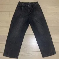 ブラック ワイドデニム