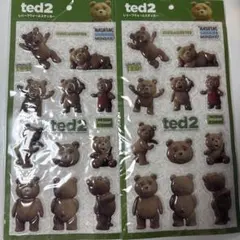ま*ん様 Ted2 テディベア ステッカー 2枚セット