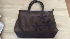IBIZA ブラウン 花柄刺繍 バッグ