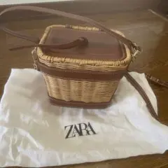 ZARA ブラウン かごバッグ ショルダー