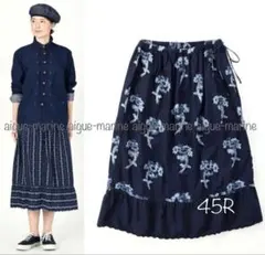 45R★タペットのお花柄ぺチスカート（インディゴ）のサムネイル