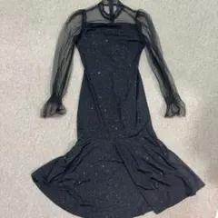 【限定お値下げ】シースルー 結婚式ブラック マーメイド ロングスカートドレス