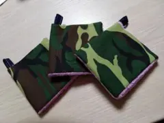 3枚セット迷彩柄ゴルフボールクリーナー