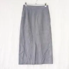 シップス タイトスカート ベロア風 グレー くすみブルー きれいめ S