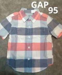 BABYGAP　半袖シャツ　チェック柄　２year　95　一歳　二歳　ボタン　夏