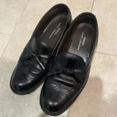 REGAL タッセル付き黒レザーローファー　25㎝