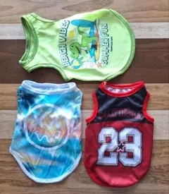 犬服 ♥️男の子用 超小型犬用 ワンちゃんのお洋服 薄地タンクトップ3点セット