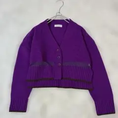 【美品】　TEVALT ニットカーディガン クロップド丈　ウール100% 38