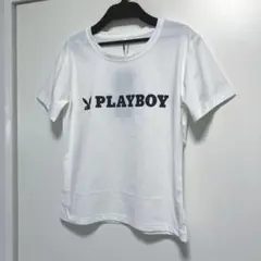 PLAYBOY ロゴTシャツ ホワイト Mサイズ　新品のサムネイル