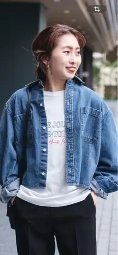 【美品】Spick and Span ショートデニムシャツ