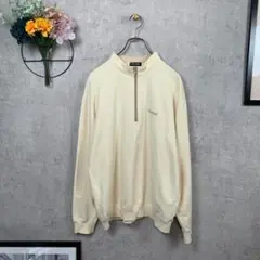 【古着☆美品】SPALDING メンズ カットソー 長袖 L アイボリー 刺繍のサムネイル