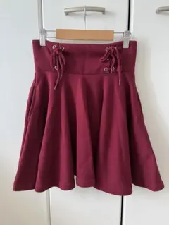 編み込みフレアスカート　キュロットスカート　ミニスカート