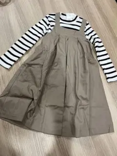 ベージュサロペットワンピースと長袖2点セット　新品