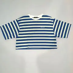 CHIP CLIP ストライプ クロップドTシャツ