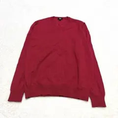 ♡ユニクロ♡ ウォッシャブルVネックセーター（長袖）　コットン混　スキッパー　M