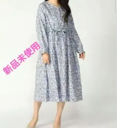 Samansa Mos2 パープル 花柄 ロングワンピース