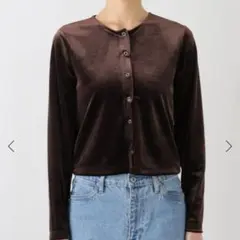 ベロアスナップカーディガン