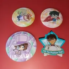 コナン・安室・灰原　 缶バッジ3個セット+キッドマグネット