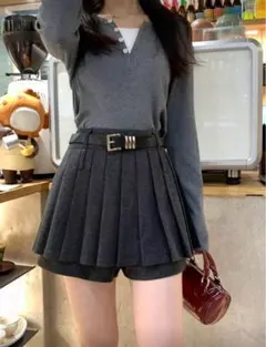 SHEIN プリーツスカート　グレー
