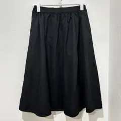 earth music&ecology(F)フレアスカート 黒 ウエストゴム