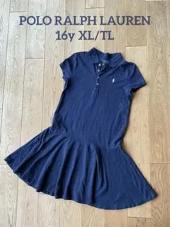 POLO RALPH LAUREN ネイビー 半袖ポロドレス XL/TG 16