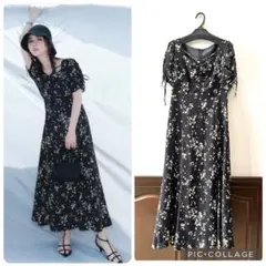 新品　アプワイザー　ドットフラワーワンピース