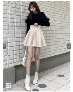 GRL インパン裏地付きコルセット風フレアミニスカート [gm728]