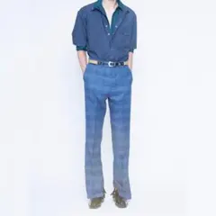 TOGA 19SS ダブルバックル スラックス　ネイビーのサムネイル