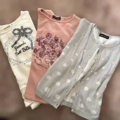 BEBE 長袖裏毛カットソー　カーディガン　３点セット