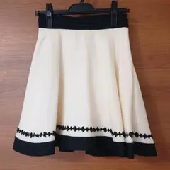 レッセパッセ バイカラー 膝丈スカート Sサイズ フレアスカート