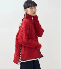 ケーブルニット タートル