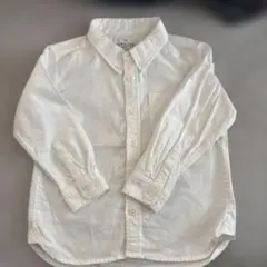 ホワイト コットン長袖シャツ 100cm