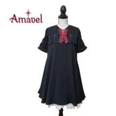 美品✨️アマベル　セーラーカラー十字架刺繍ワンピース　Noir Croix　黒のサムネイル