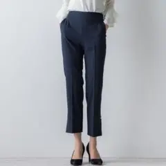 【美品】クイーンズコート NEWピーチツイルパールパーツ付きパンツ 紺色 xs
