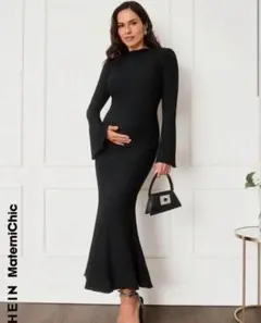 SHEIN ブラック マタニティドレス