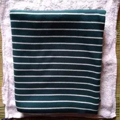 ボ−ダ−グリーン系ニット生地。