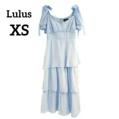Lulusルルズ 【XS】 水色　フリル　レイヤードドレス　リボン　ワンピース