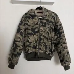 迷彩柄フード付きボンバージャケット