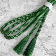 絹 帯締め☆丸組 常磐色（落ち着いた緑）単色 上品 組紐