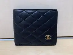 Old CHANEL オールドシャネル　二つ折り財布 マトラッセ ブラック