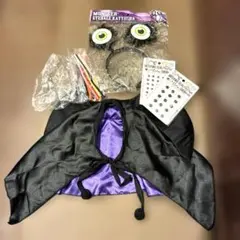 ハロウィングッズまとめ売り　コウモリマント　目玉シール　目玉カチューシャ　モール
