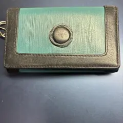 エンボス加工キーケース 青緑と黒