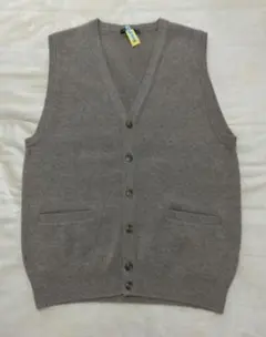 【古着】 メンズ　 カシミヤ ベスト　ライトブラウン　サイズ48