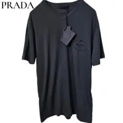 PRADA プラダ 刺繍ロゴ Vネック Tシャツ タグ付き Lのサムネイル