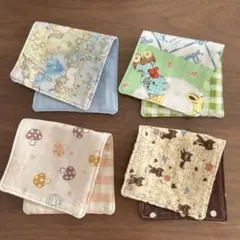 6重ガーゼハンカチ 4枚セット④