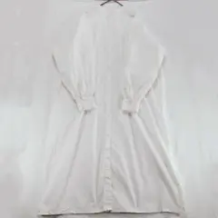 a1013【美品】アンブルネージュ　シャツワンピース　F　ホワイト系　ロング丈のサムネイル