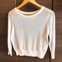 送料込☆laboratorywork 透かし編み かぎ編みショート丈サマーニット