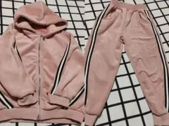 ピンク フリースジャケット・パンツセット
