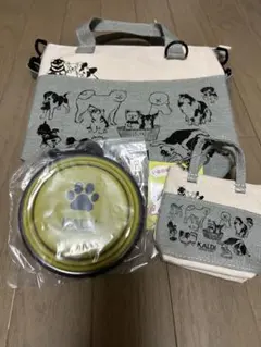 KALDI 犬イラスト キャンバスバッグセット
